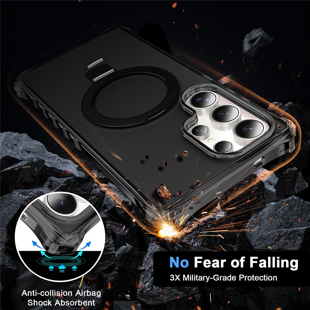 SS Gxy S26 Ultra - Case Matte Kickstand Hybrid Black - 3