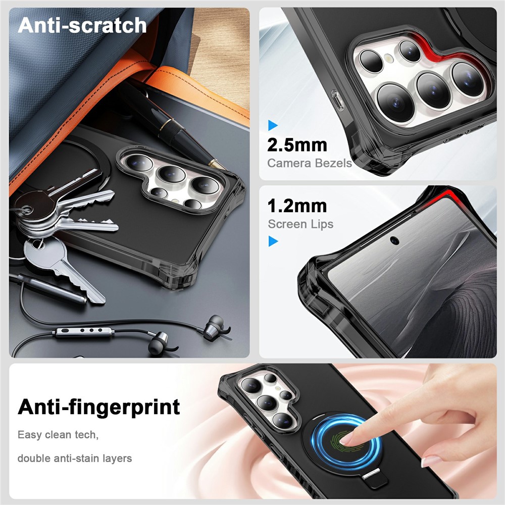 SS Gxy S26 Ultra - Case Matte Kickstand Hybrid Black - 4