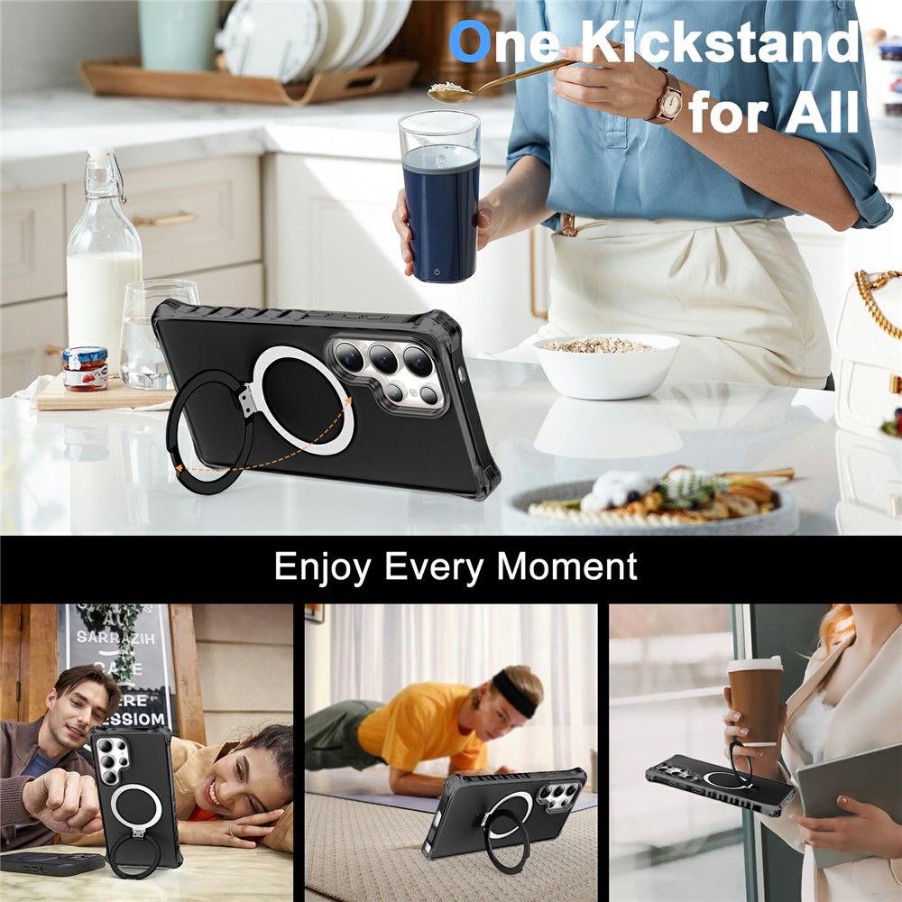 SS Gxy S26 Ultra - Case Matte Kickstand Hybrid Black - 5