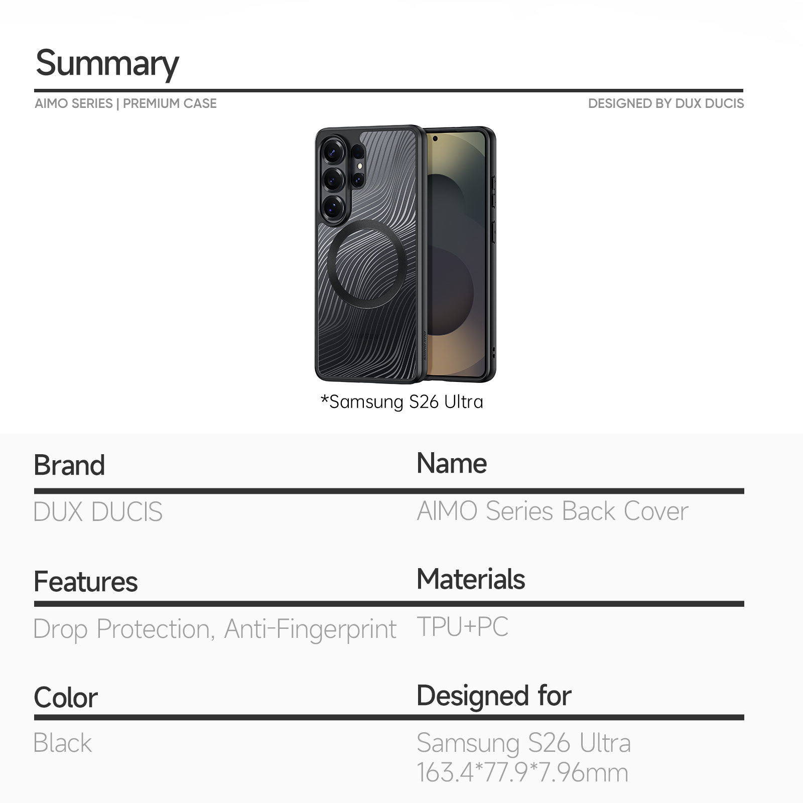 SS Gxy S26 Ultra - DUX DUCIS Aimo Series Black - 9