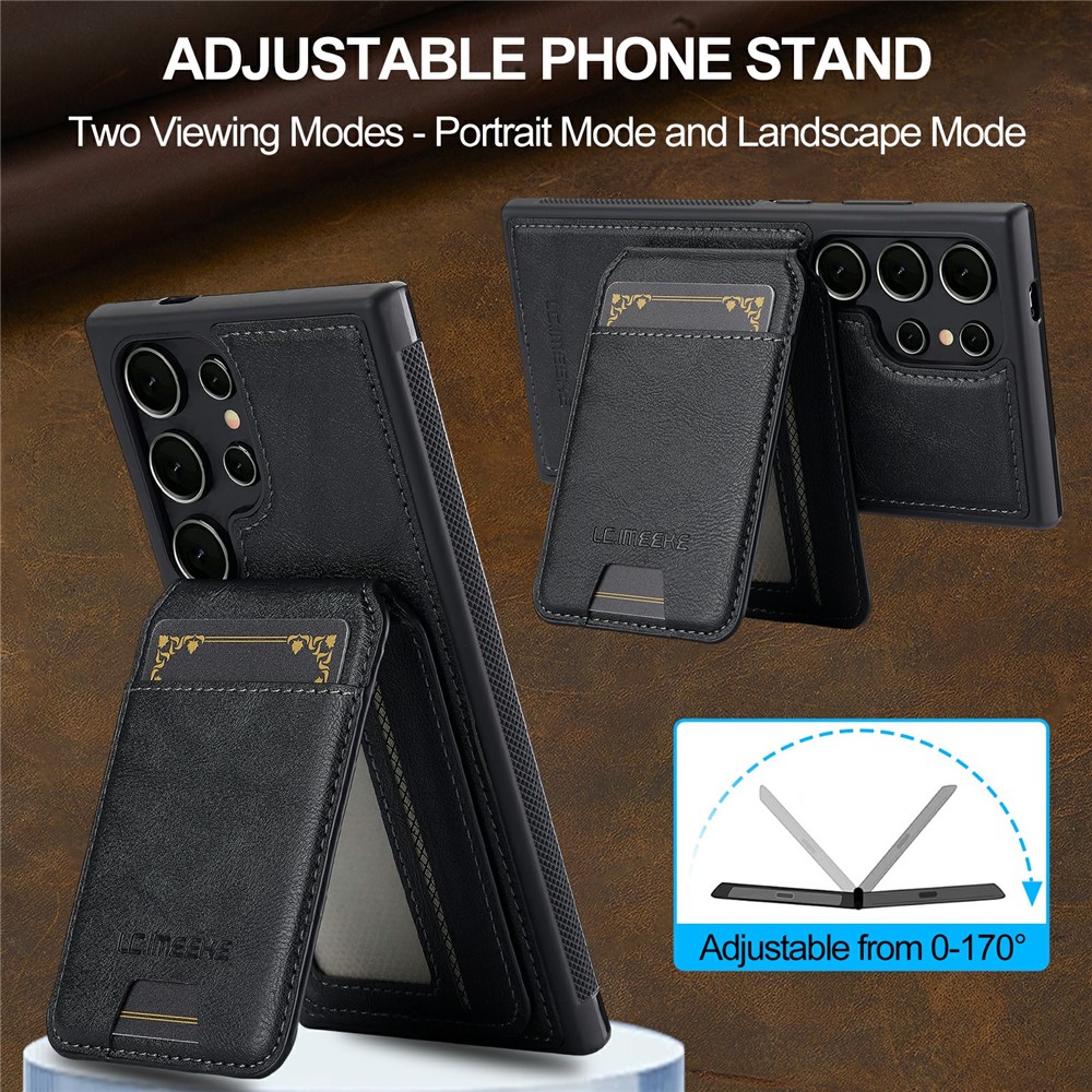 SS Gxy S26 Ultra - LC.IMEEKE Case Leather With Wallet Black - 13