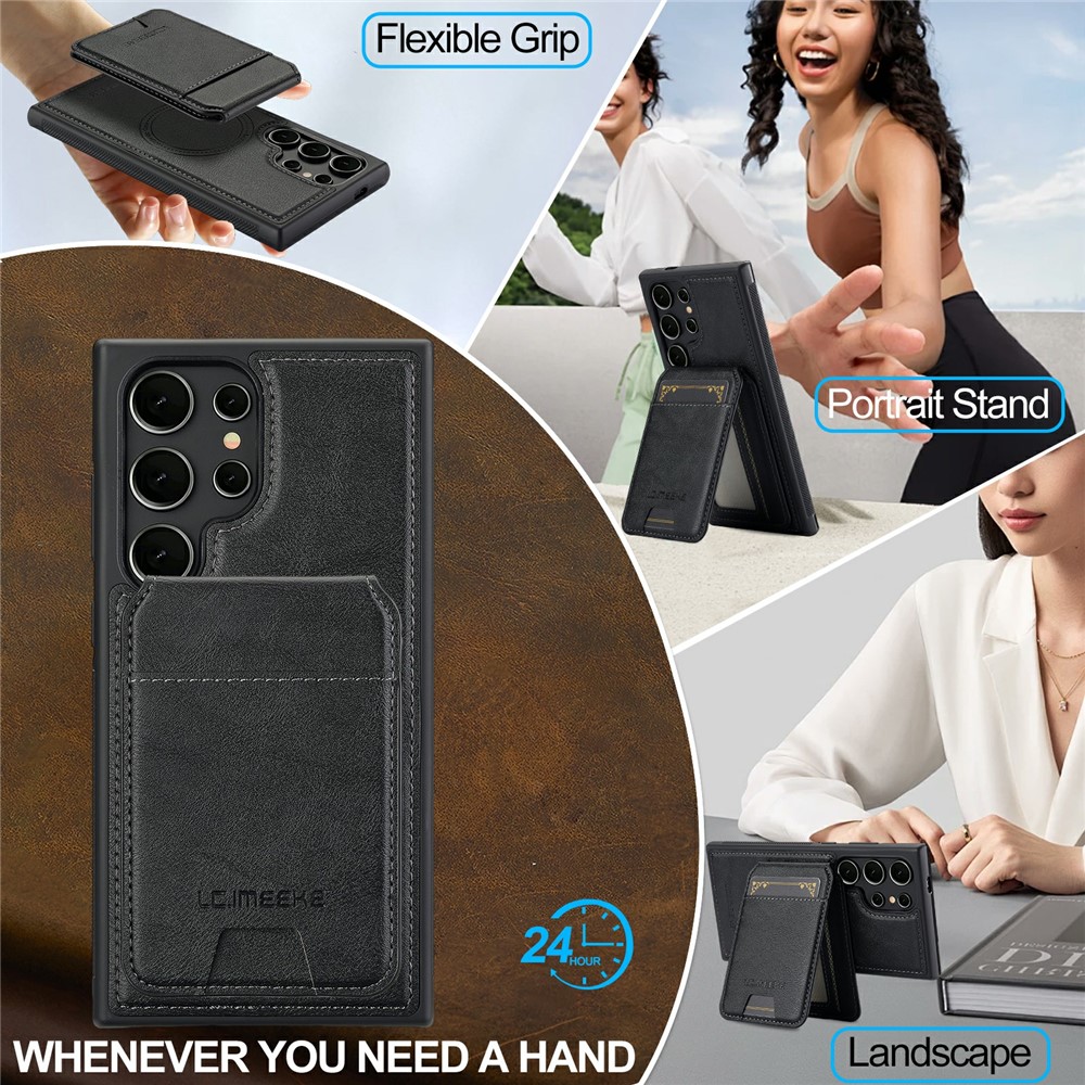 SS Gxy S26 Ultra - LC.IMEEKE Case Leather With Wallet Black - 14