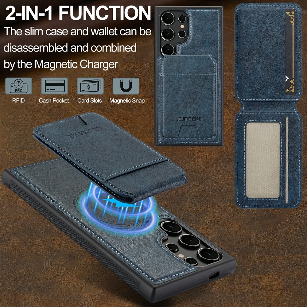 SS Gxy S26 Ultra - LC.IMEEKE Case Leather With Wallet Blue - 2