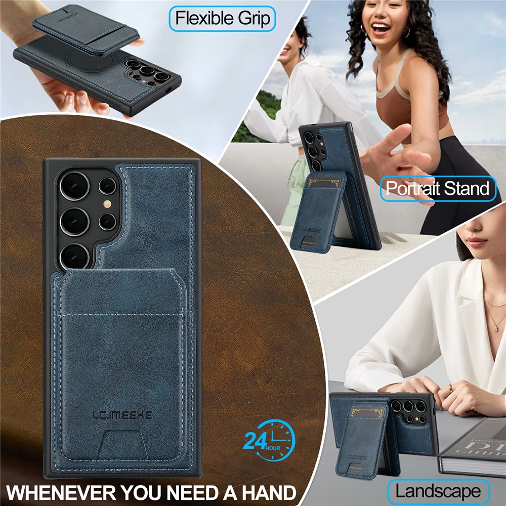 SS Gxy S26 Ultra - LC.IMEEKE Case Leather With Wallet Blue - 14