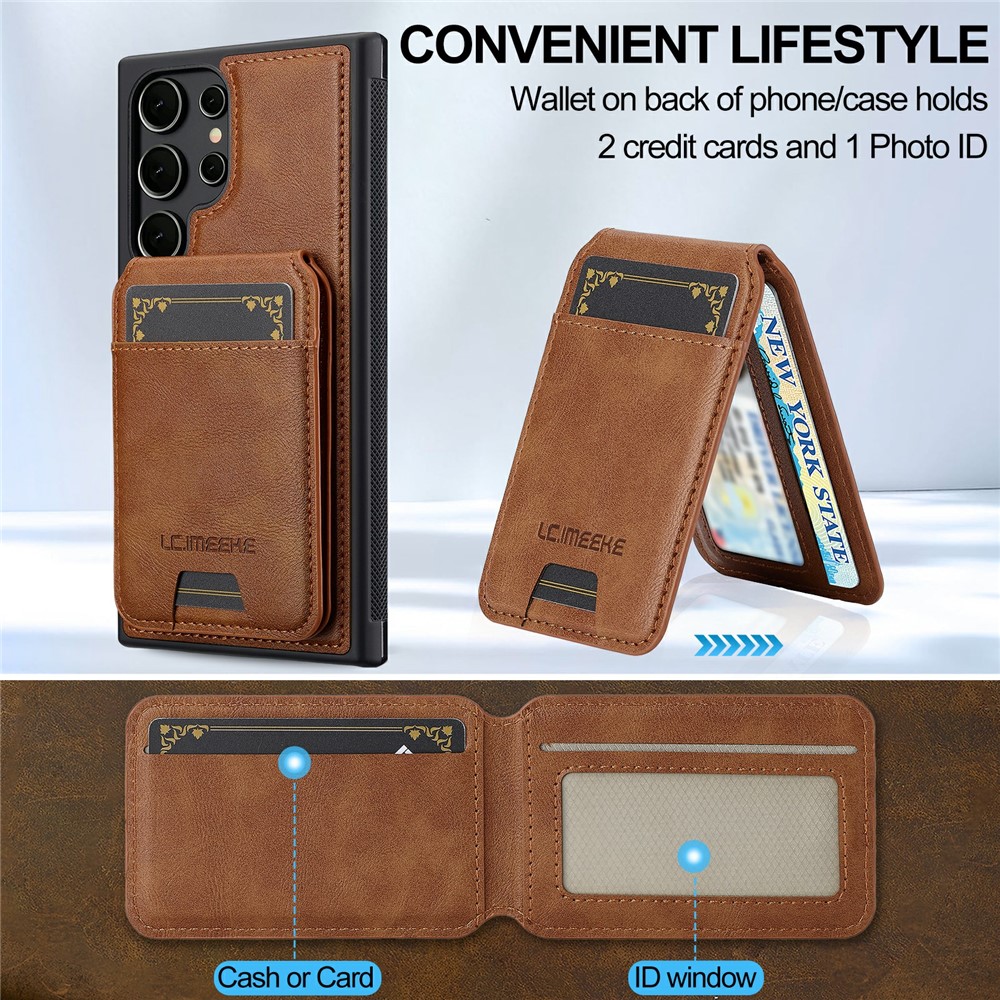 SS Gxy S26 Ultra - LC.IMEEKE Case Leather With Wallet Brown - 10