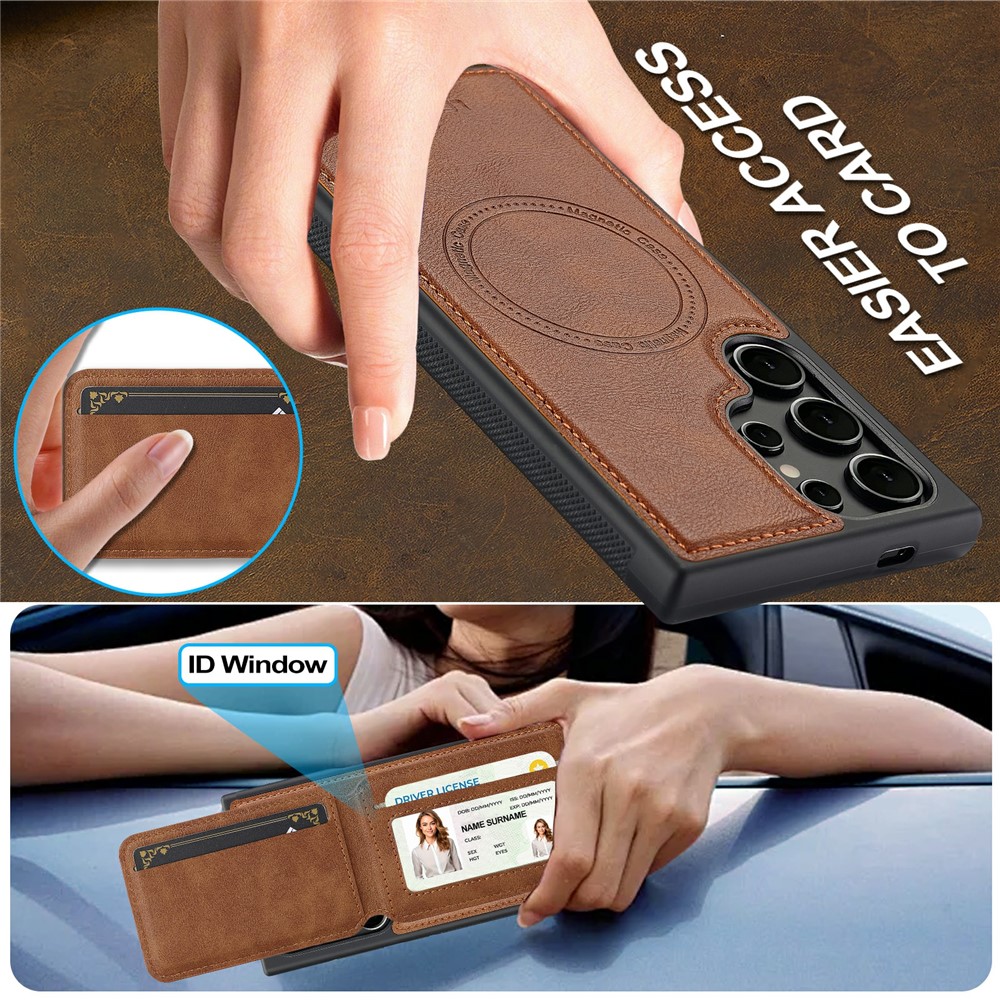 SS Gxy S26 Ultra - LC.IMEEKE Case Leather With Wallet Brown - 11