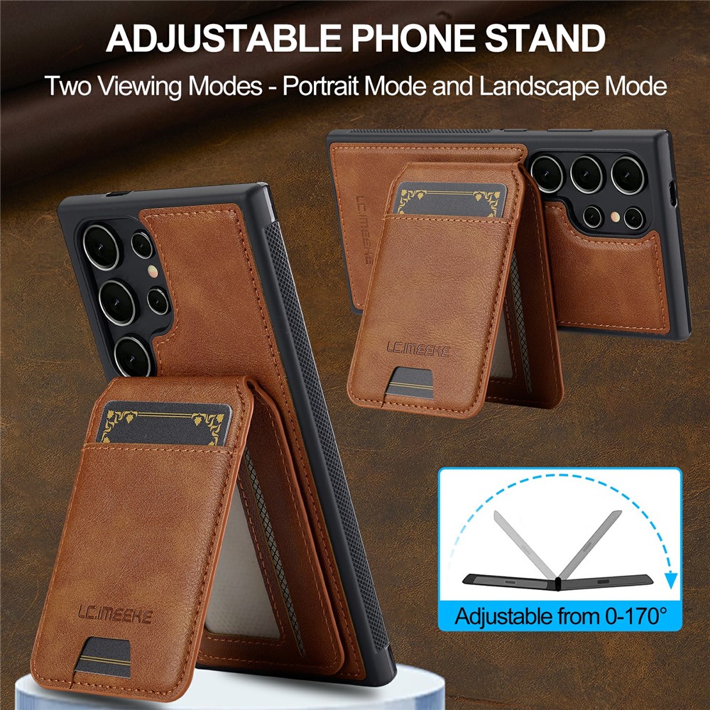 SS Gxy S26 Ultra - LC.IMEEKE Case Leather With Wallet Brown - 13