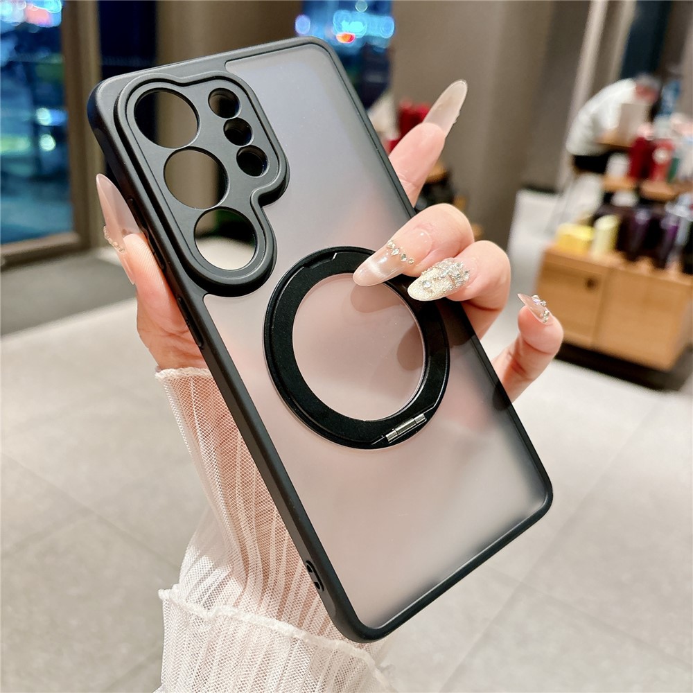 SS Gxy S26 Ultra - Magnetic Rotating With Tempered Glass Black - 5