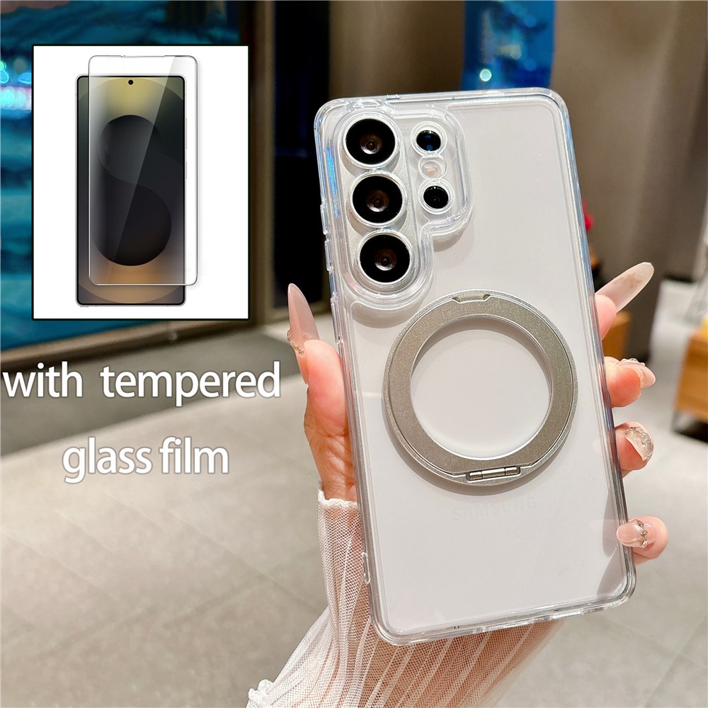 SS Gxy S26 Ultra - Magnetic Rotating With Tempered Glass Black - 6