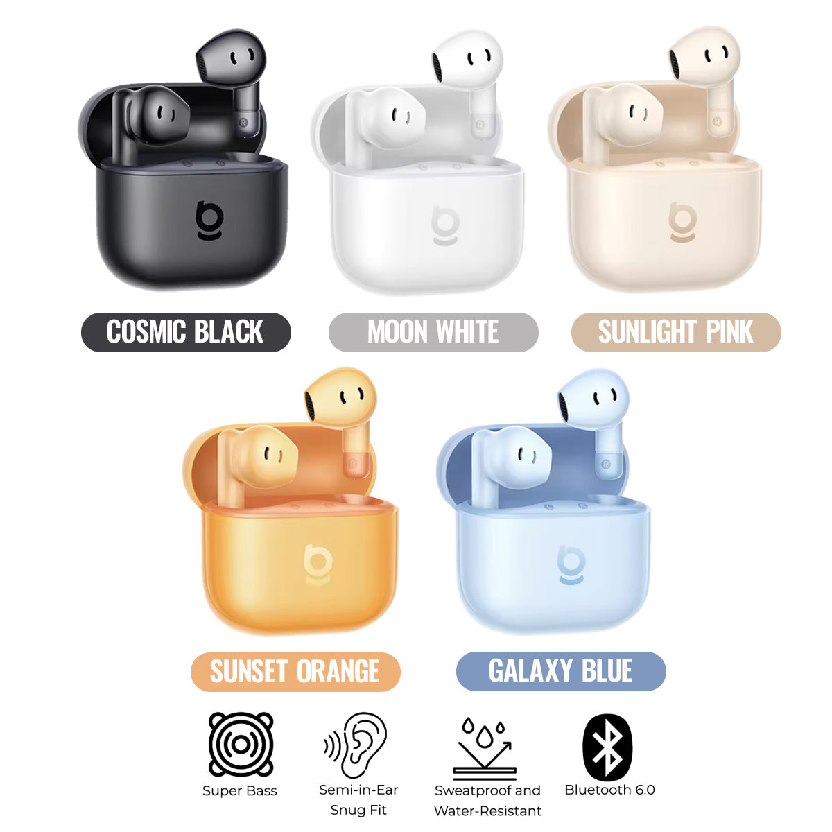 Earphones - BASEUS Bass BS2 Lite True Wireless Sunset Orange - 3