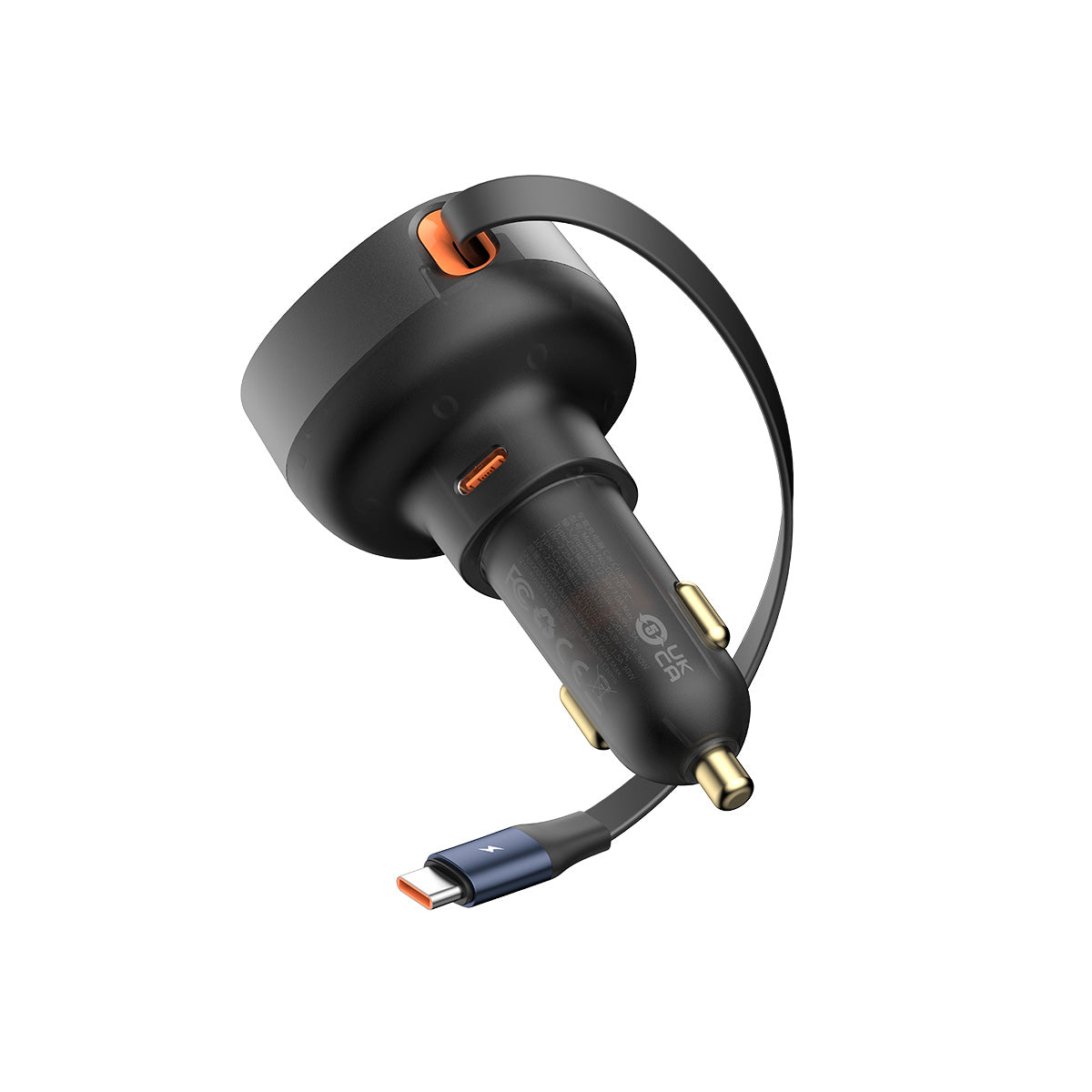 Enjoyment Pro - BASEUS Car Charger Retractable Type-C & Type-C Cable 60W Black - 2