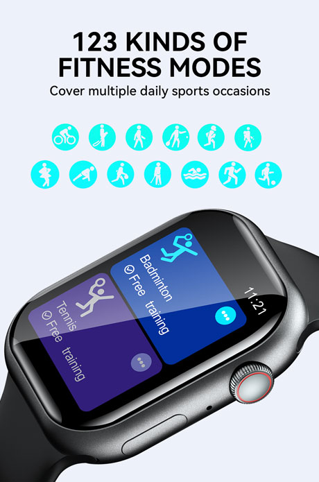 BWOO - Smartwatch WA-06 Silver Band Grey - 7