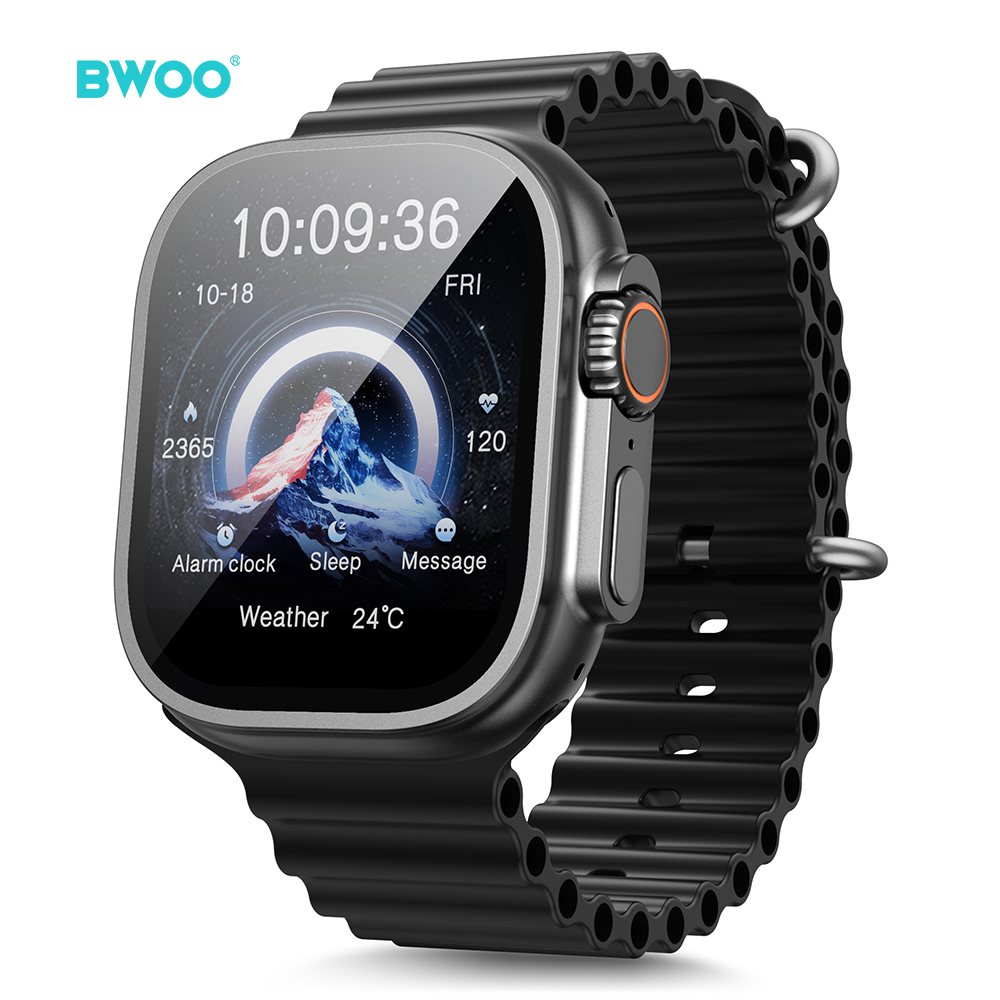 BWOO - Smartwatch WA-07 Silver Band Black - 4