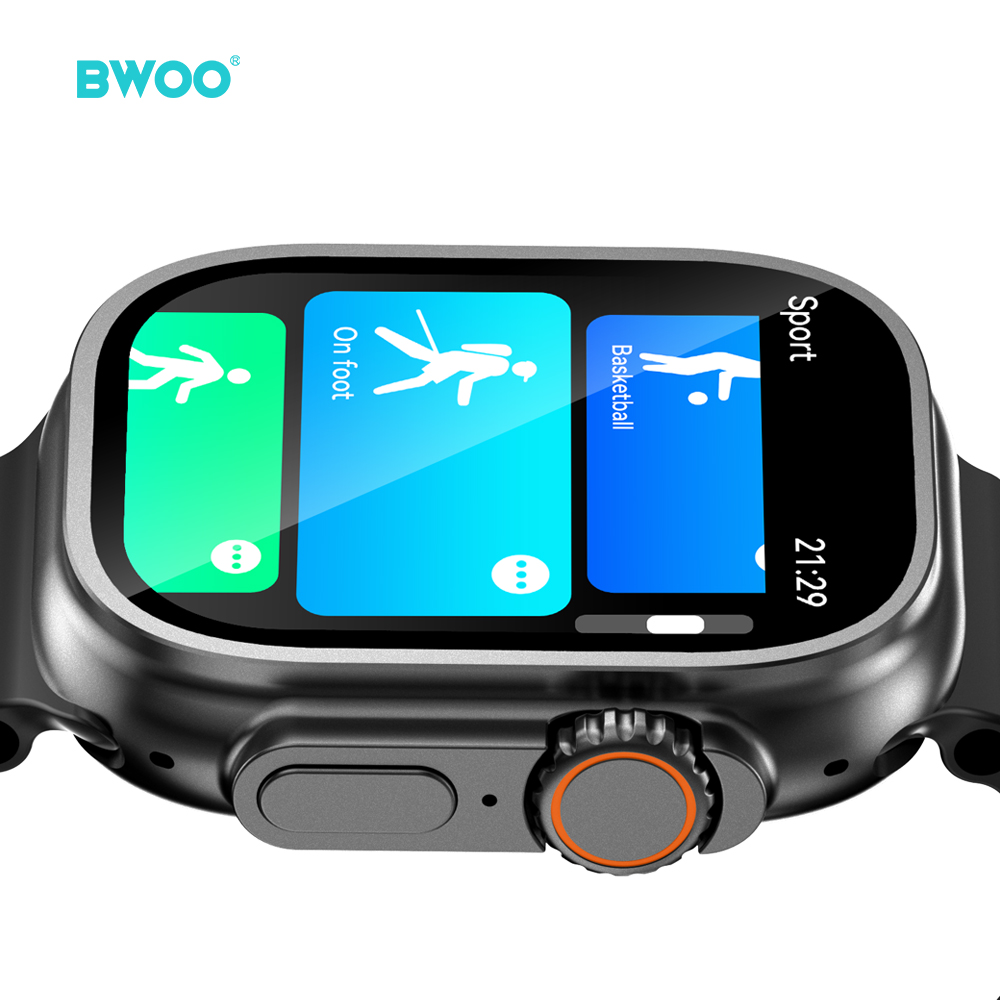BWOO - Smartwatch WA-07 Silver Band Black - 9