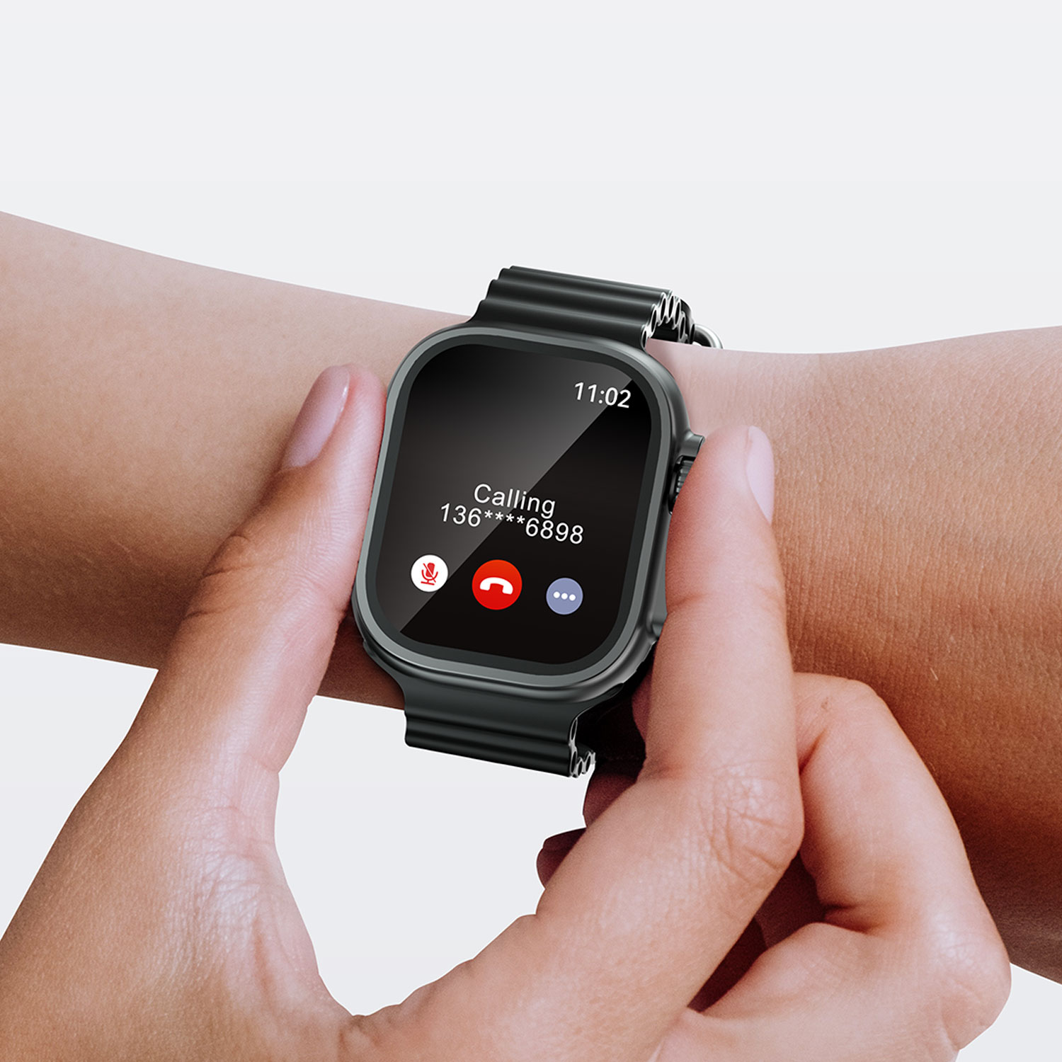 BWOO - Smartwatch WA-07 Silver Band Black - 12