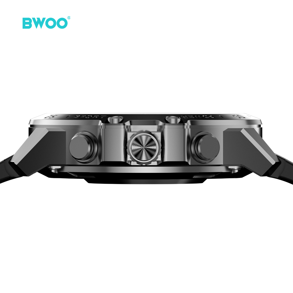 BWOO - Smartwatch WA-08 Silver Band Silver/Black - 7