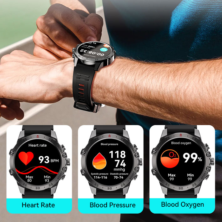 BWOO - Smartwatch WA-08 Silver Band Silver/Black - 12