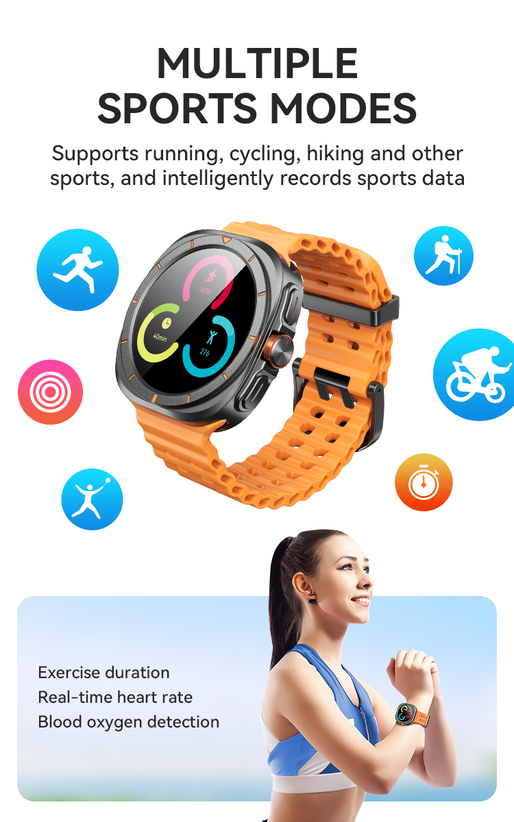 BWOO - Smartwatch WA-09 Silver Band White - 3