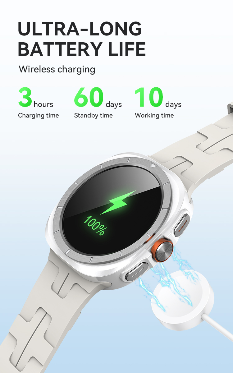 BWOO - Smartwatch WA-09 Silver Band White - 4