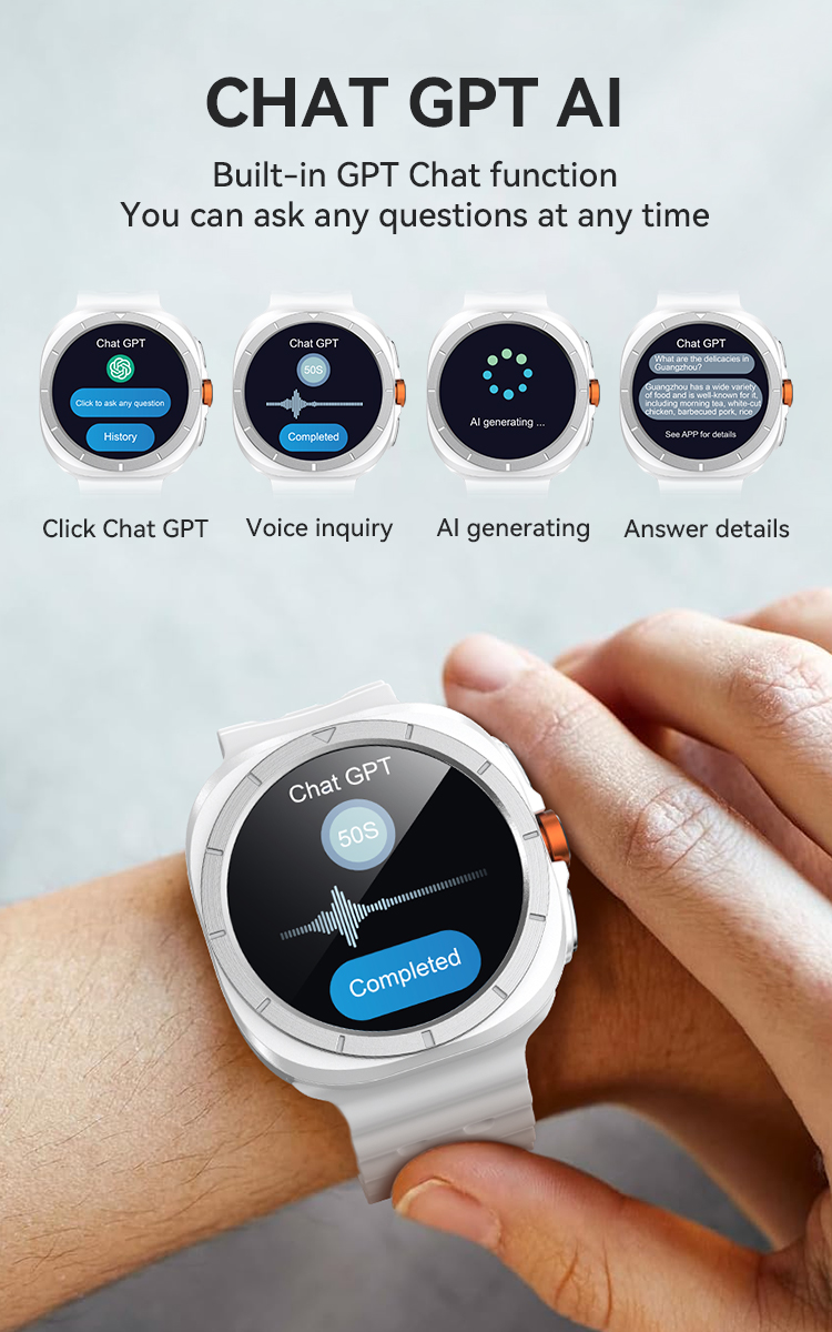 BWOO - Smartwatch WA-09 Silver Band White - 6