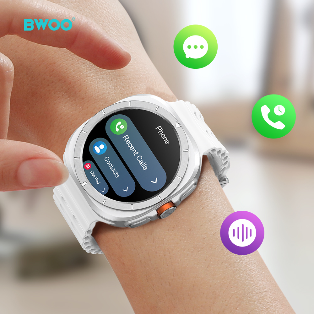 BWOO - Smartwatch WA-09 Silver Band White - 9