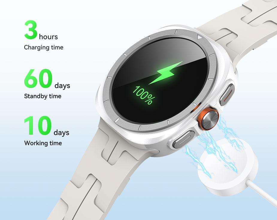 BWOO - Smartwatch WA-09 Silver Band White - 13