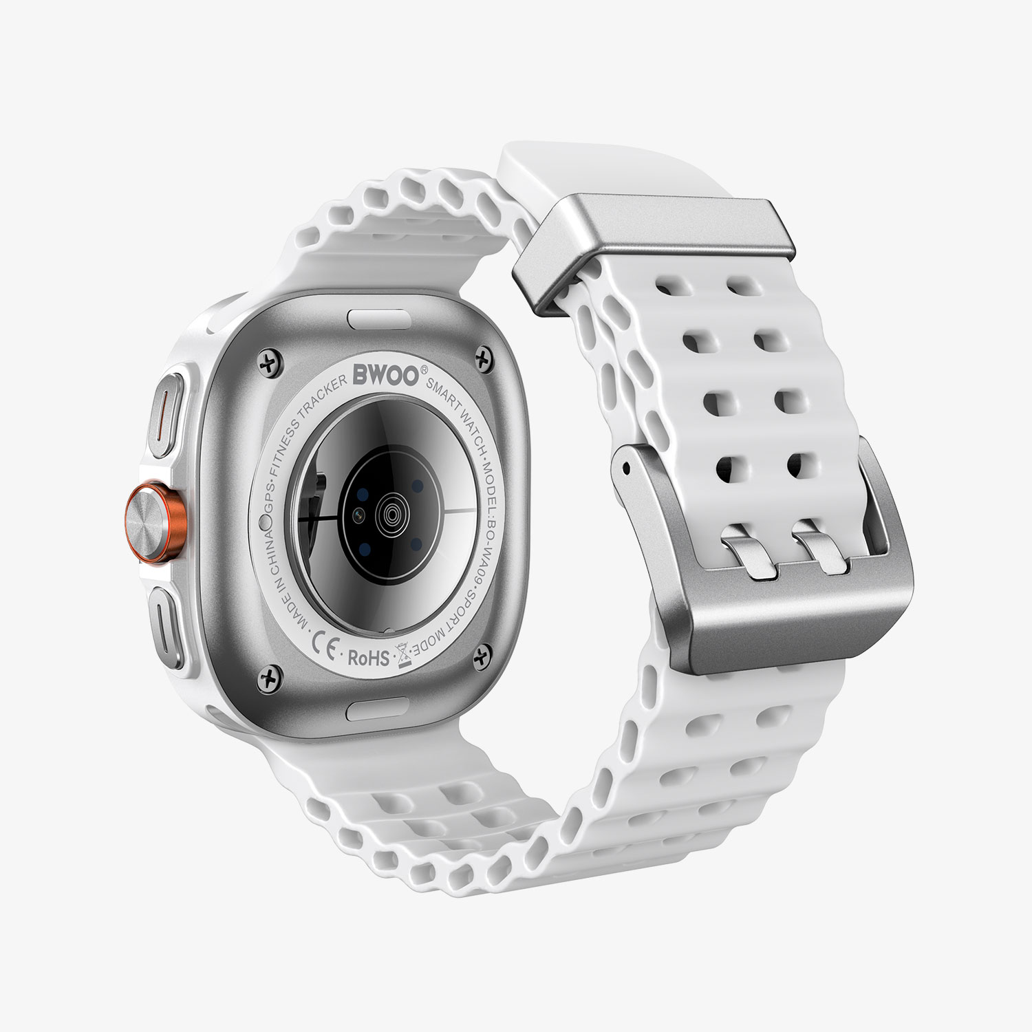 BWOO - Smartwatch WA-09 Silver Band White - 14