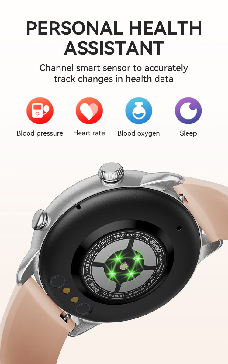 BWOO - Smartwatch WA-10 Black Band Black - 2