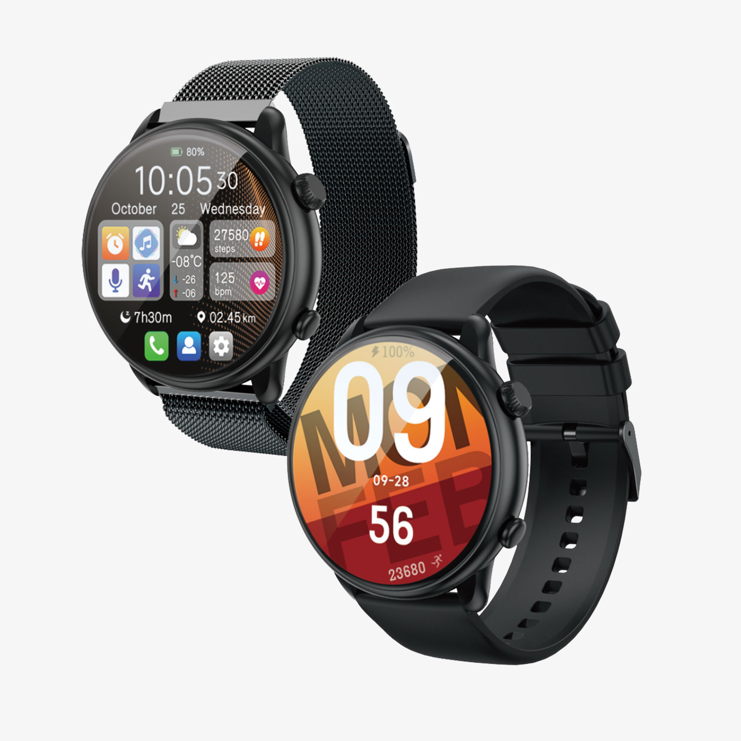 BWOO - Smartwatch WA-10 Black Band Black - 8