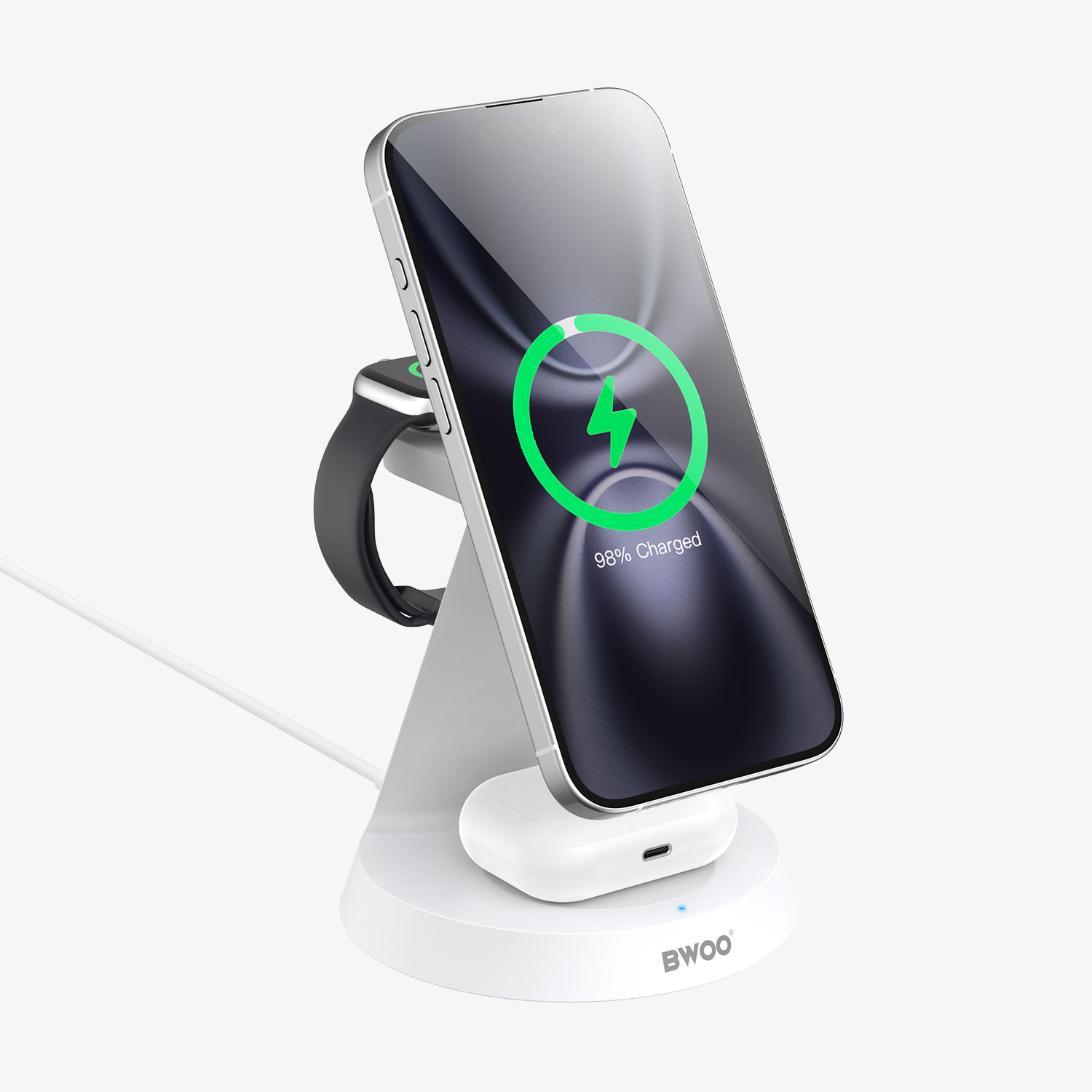 3 in 1 Magnetic Charger - BWOO 15W White - 6