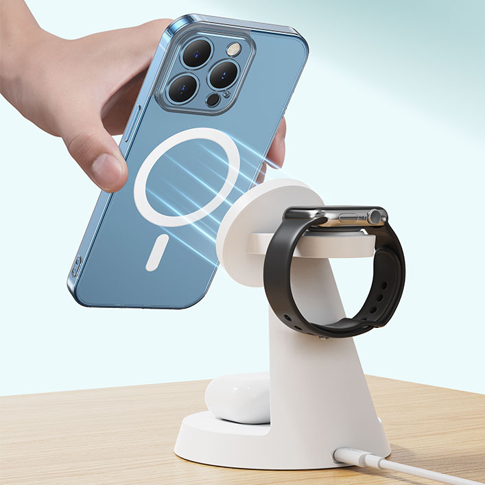 3 in 1 Magnetic Charger - BWOO 15W White - 8