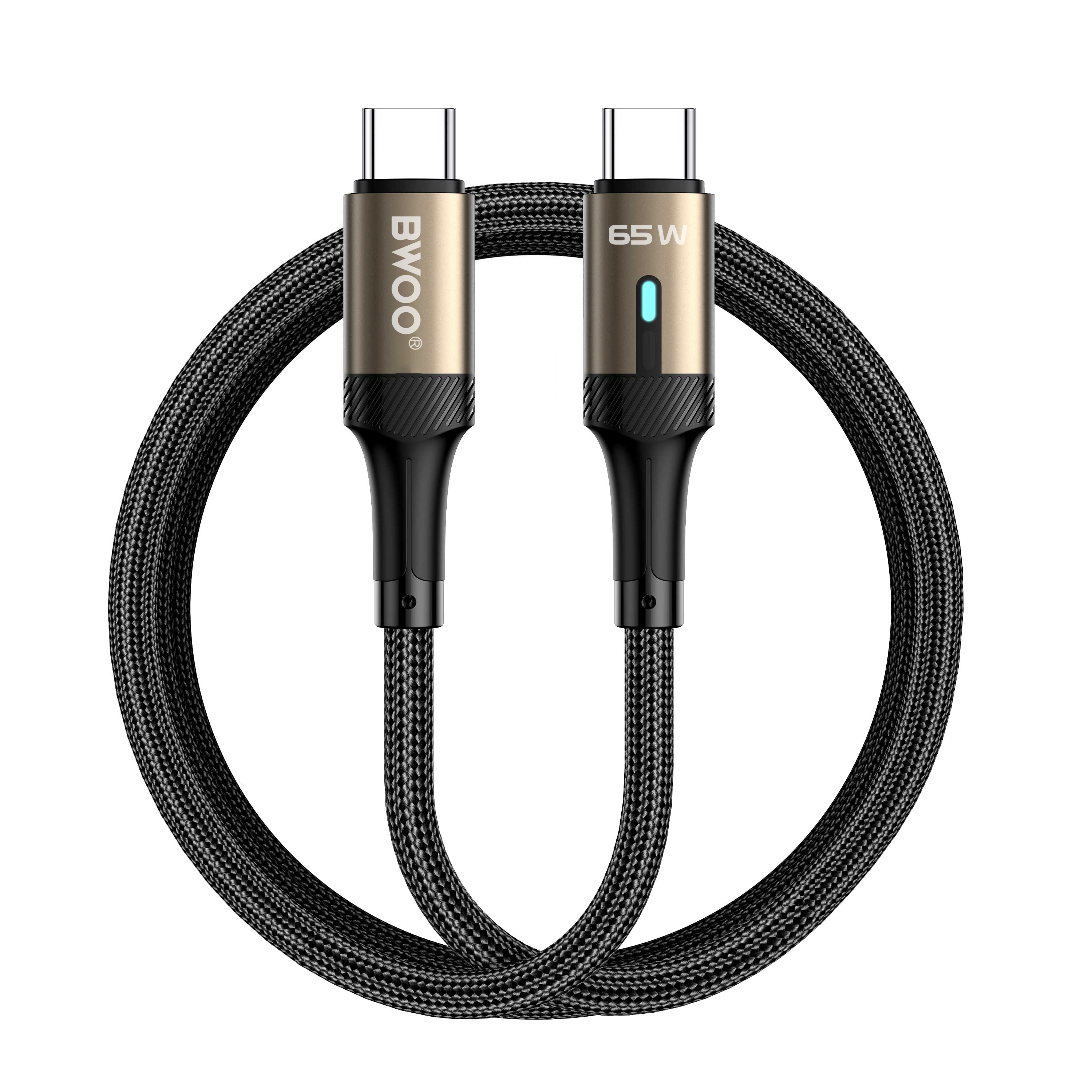 Cable - BWOO Nylon Type C To Type-C Black 65W - 4