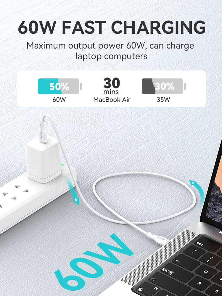 Cable - BWOO Type-C To Type-C TPU White 60W - 5