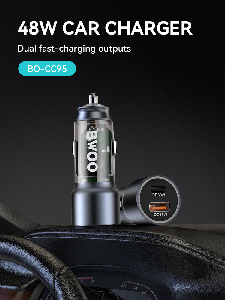 Car Charger - BWOO Aluminium 45W Port 1 USB 1 Type-C - 5
