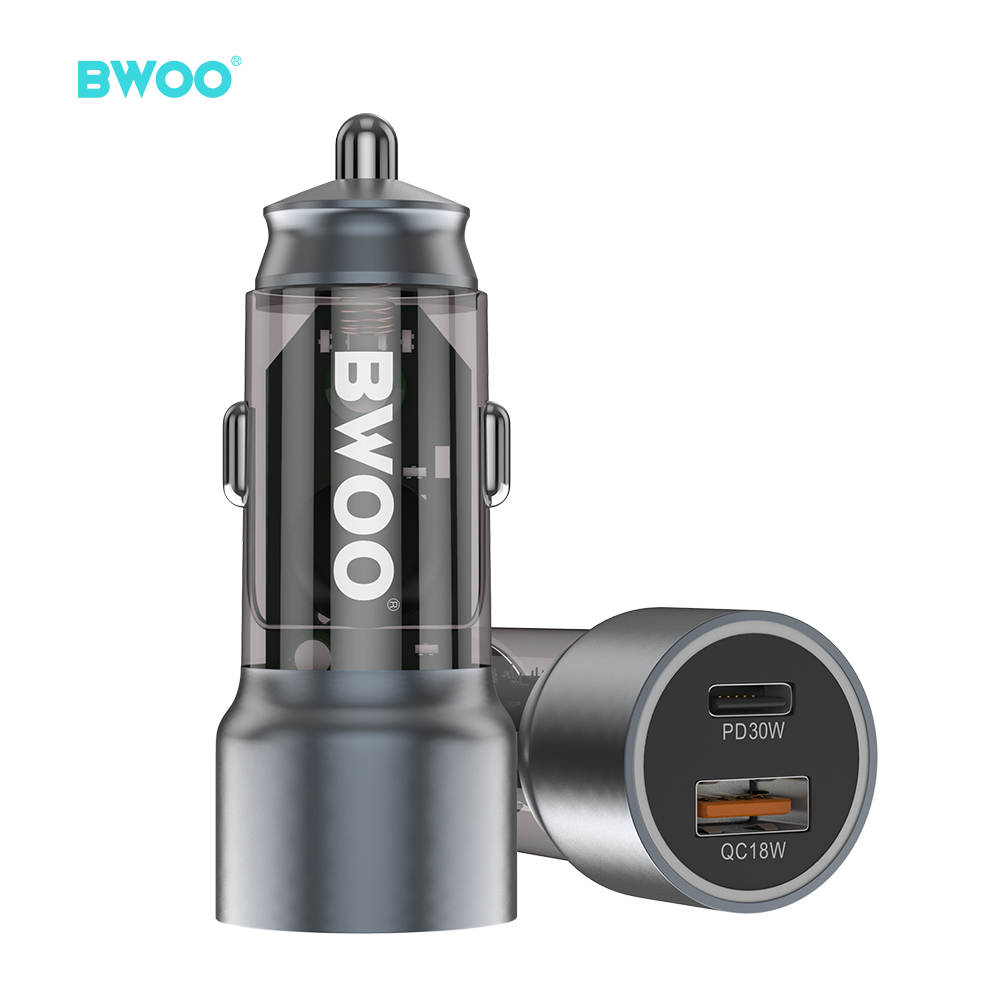 Car Charger - BWOO Aluminium 45W Port 1 USB 1 Type-C - 6
