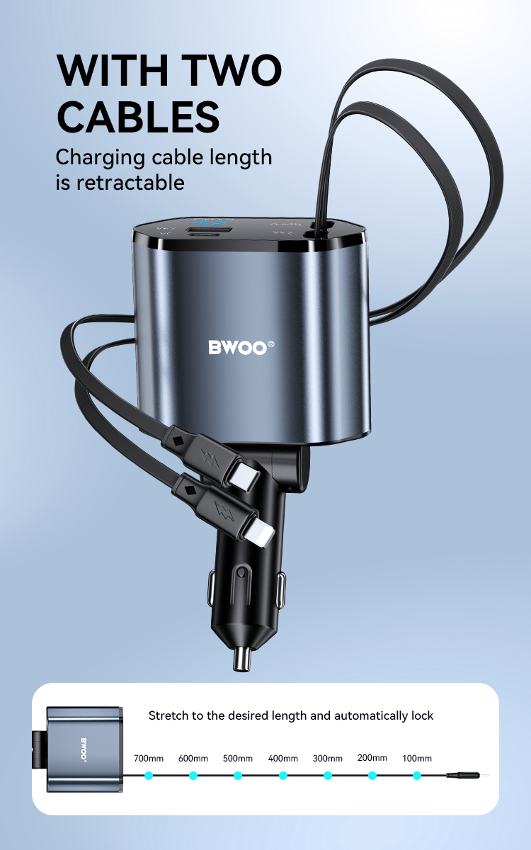 Cargador Auto - BWOO 4 In 1 120W Black - 6