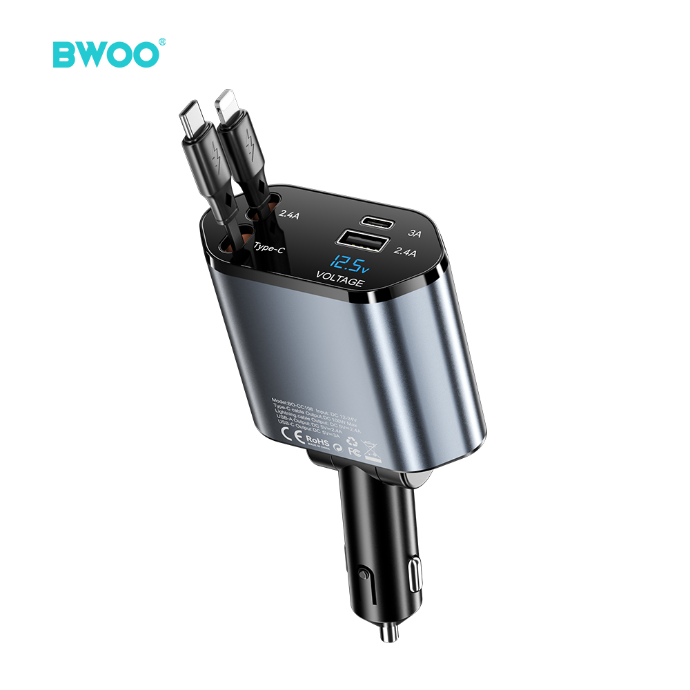 Cargador Auto - BWOO 4 In 1 120W Black - 11