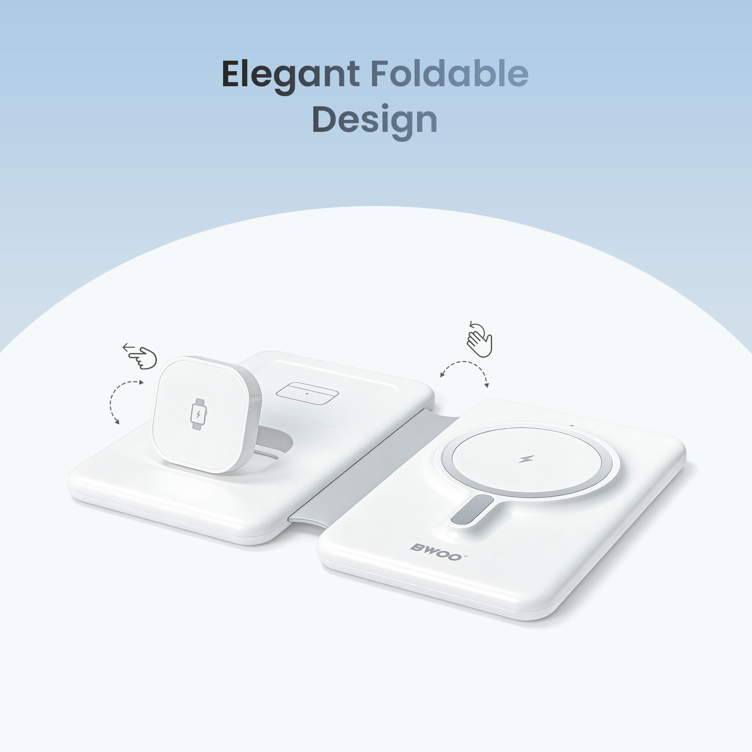 Wireless Charger - BWOO 3 In 1 Compact White - 3