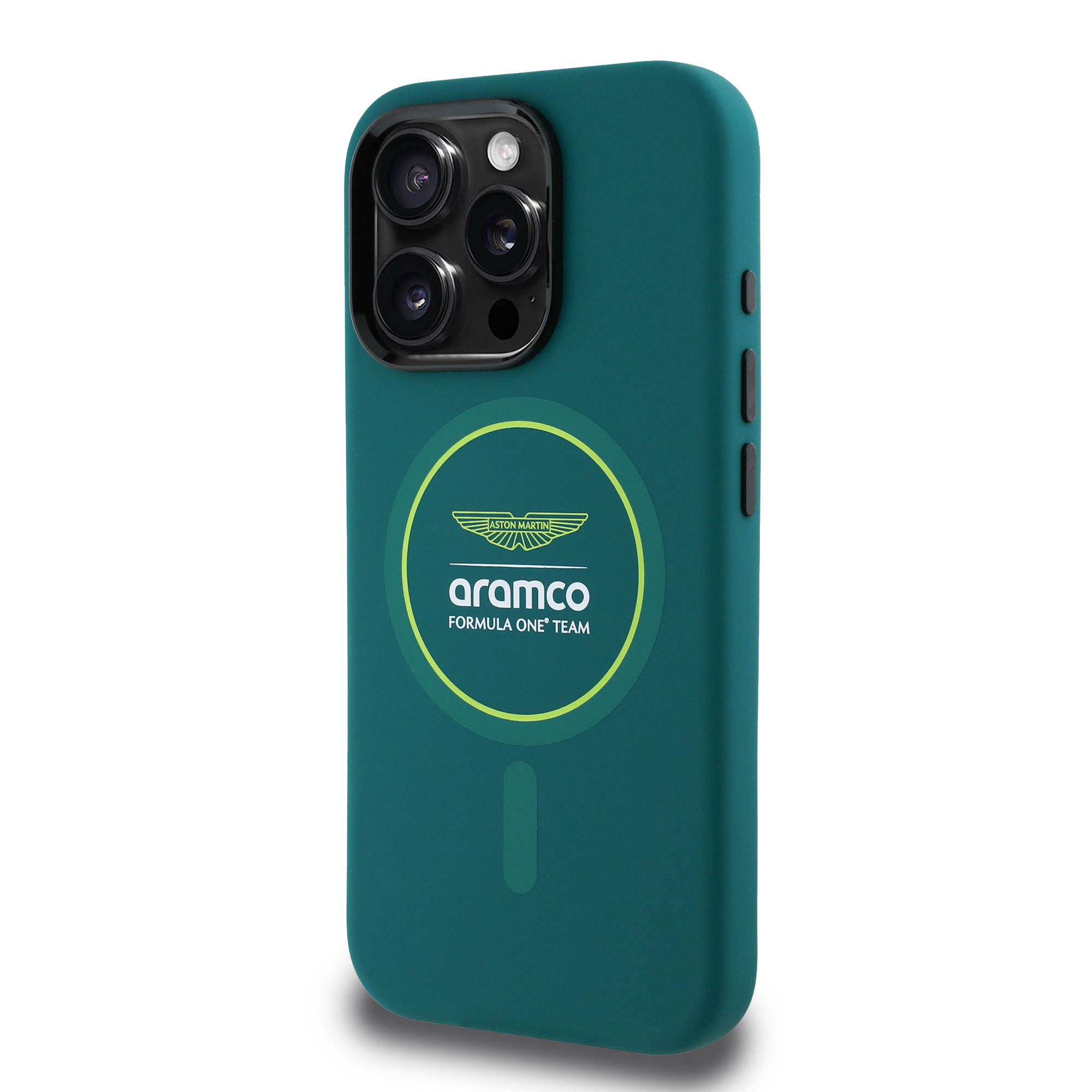 iPhone 16 Pro Max - ASTON MARTIN F1 Silicone Yellow Circle Green - 3