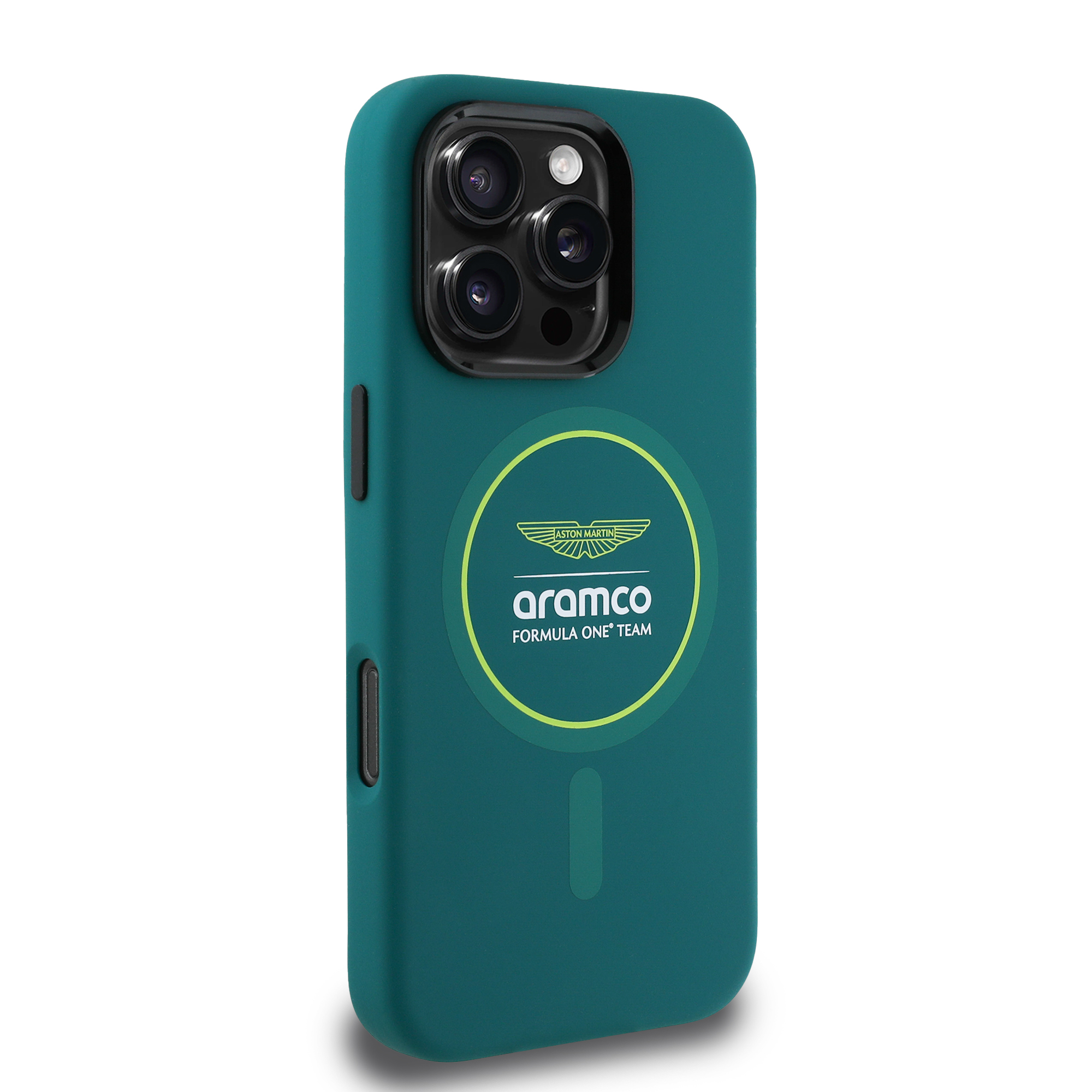 iPhone 16 Pro Max - ASTON MARTIN F1 Silicone Yellow Circle Green - 4