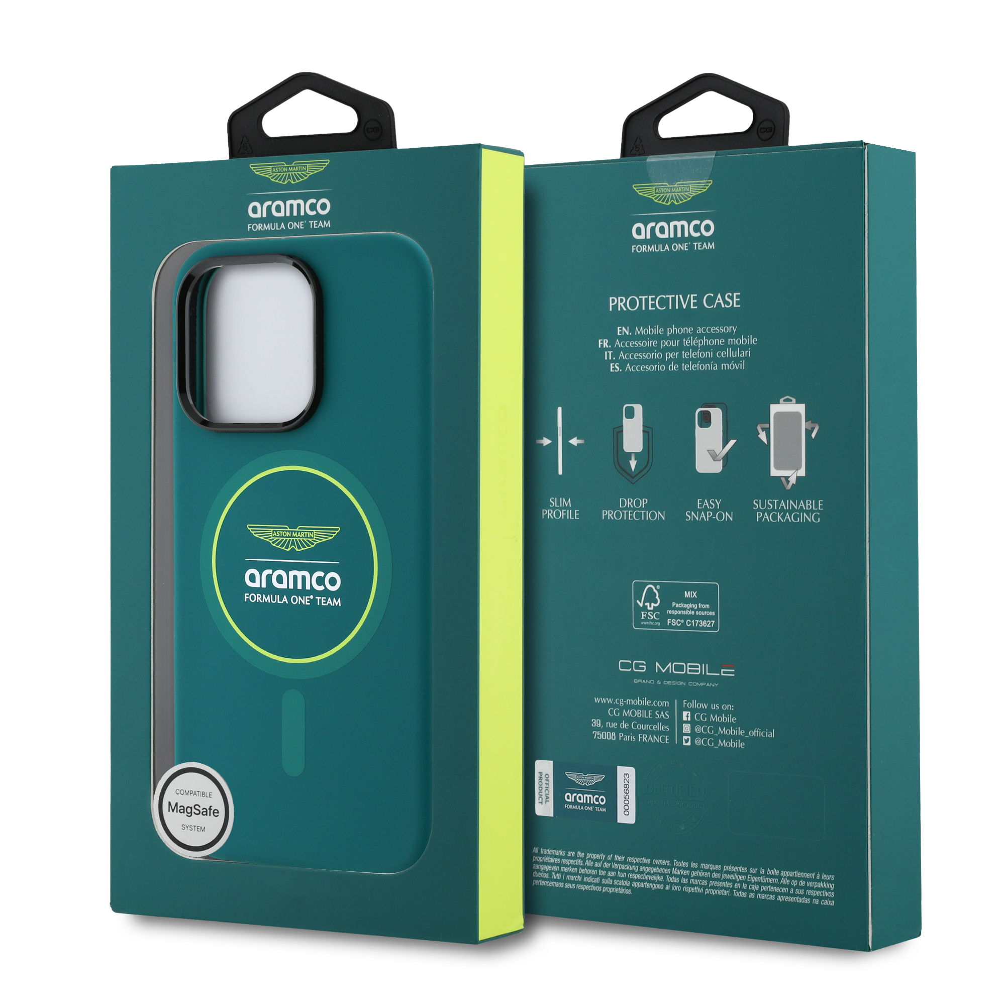 iPhone 16 Pro Max - ASTON MARTIN F1 Silicone Yellow Circle Green - 8