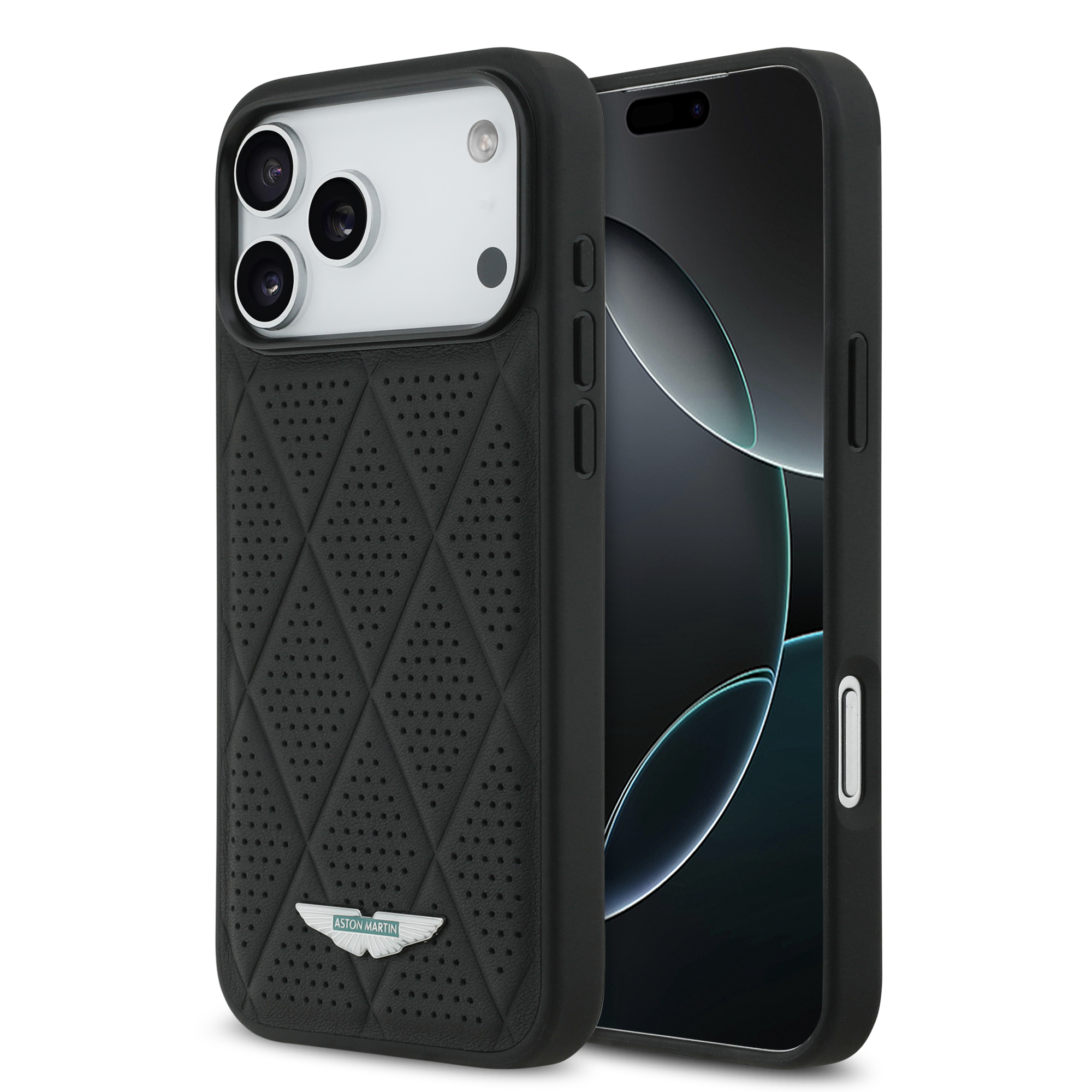 iPhone 17 Pro Max - ASTON MARTIN Leather Quilted Diamonds Black - 2