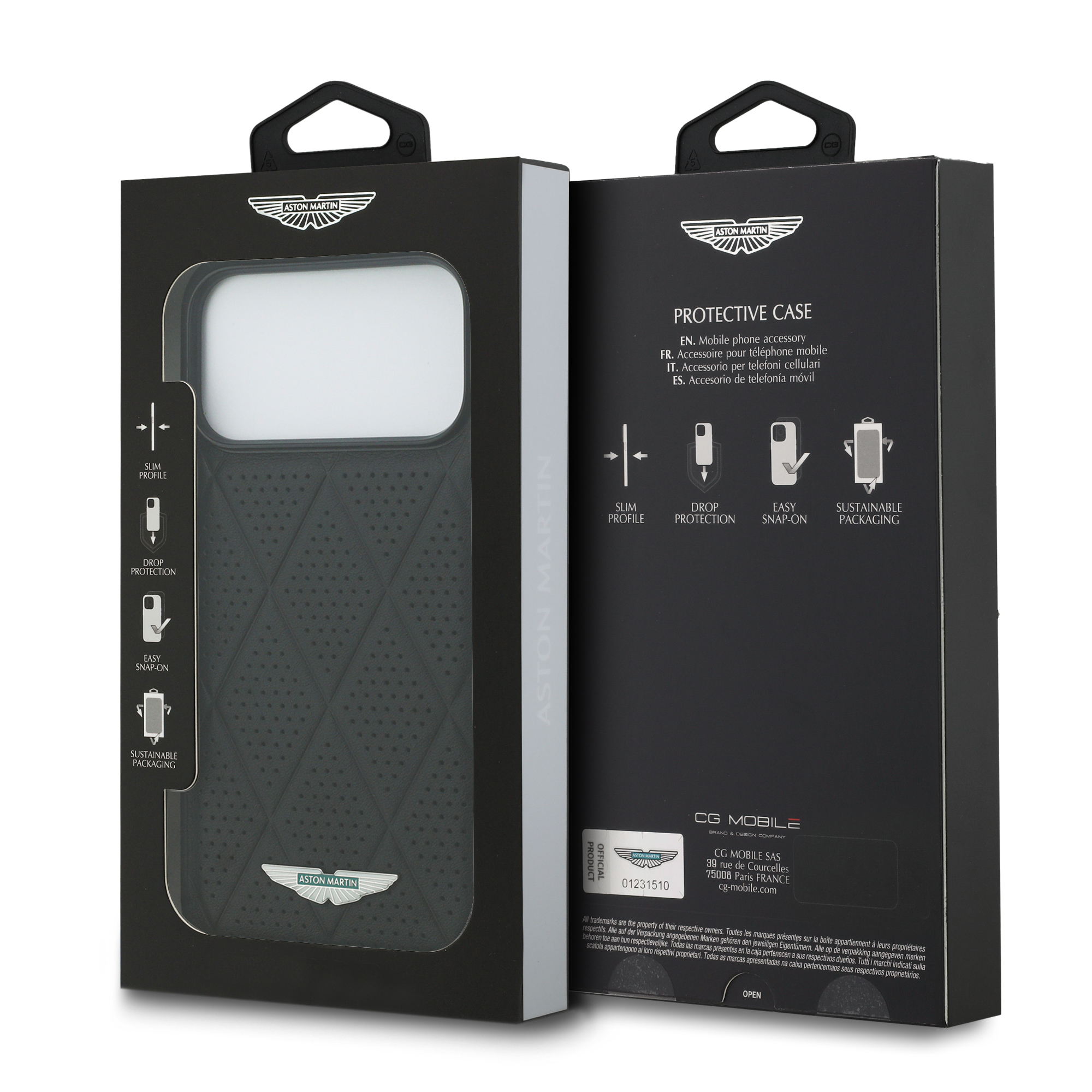 iPhone 17 Pro Max - ASTON MARTIN Leather Quilted Diamonds Black - 8