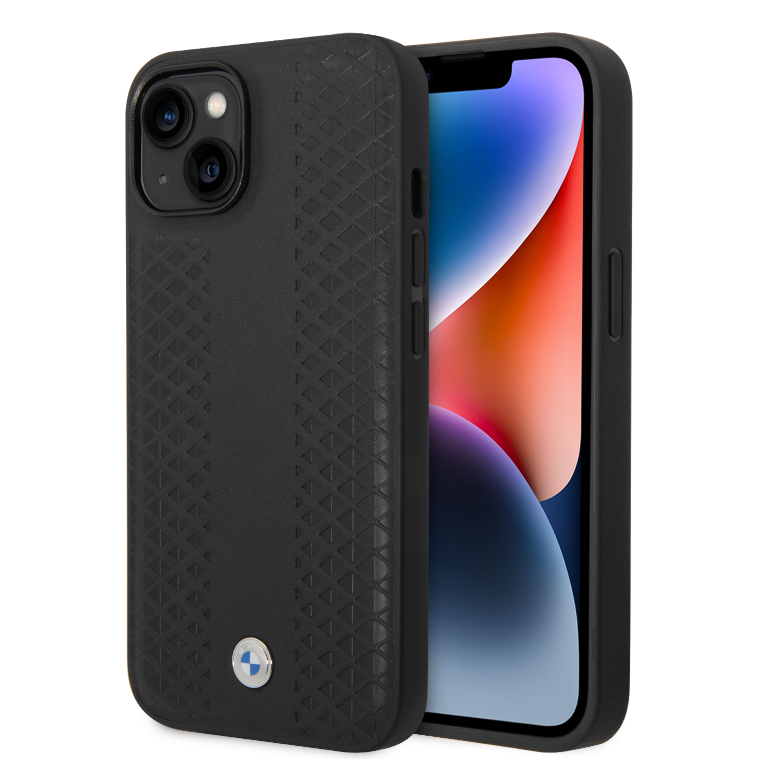 iPhone 14 - BMW Leather Diamond Pattern Black - 2