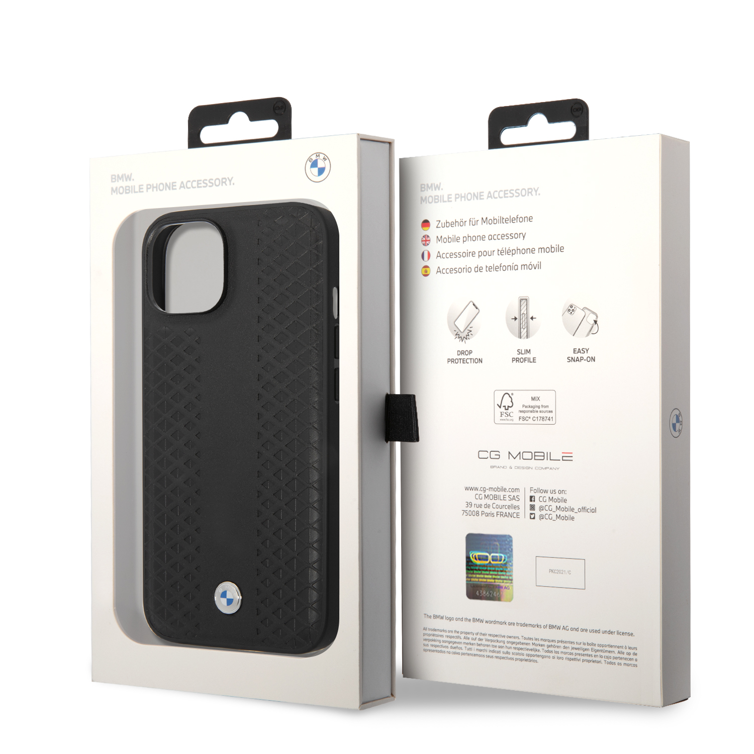 iPhone 14 - BMW Leather Diamond Pattern Black - 8