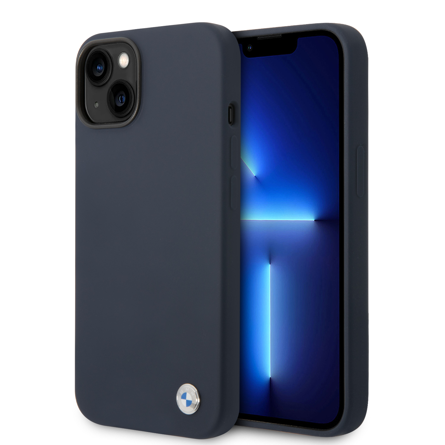 iPhone 14 - BMW Silicone Metal Logo Navy - 2