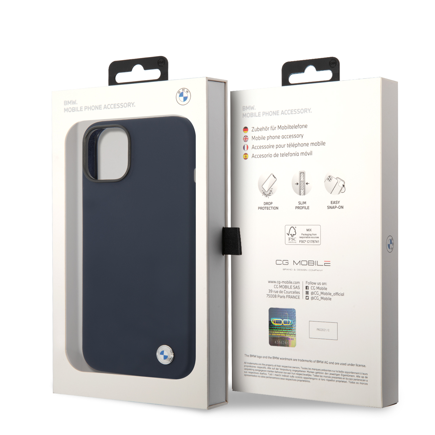 iPhone 14 - BMW Silicone Metal Logo Navy - 8