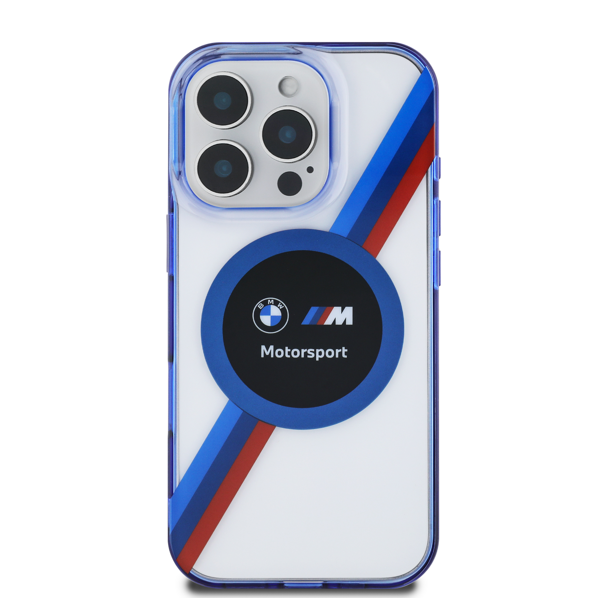iPhone 16 Pro Max - BMW PC/TPU Clear Hard Case Motorsport MagSafe IML Printed Circle Design - 3