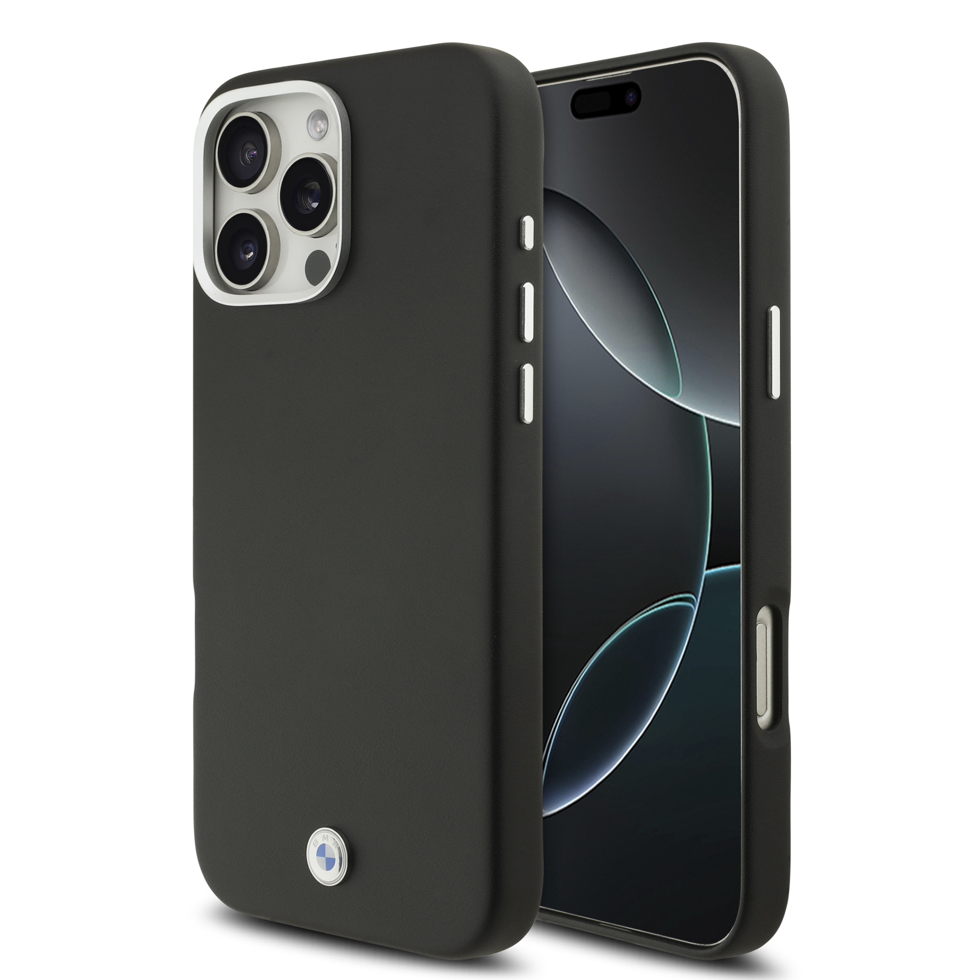 iPhone 16 Pro Max - BMW Leather Full Wrapped Metal Black - 2