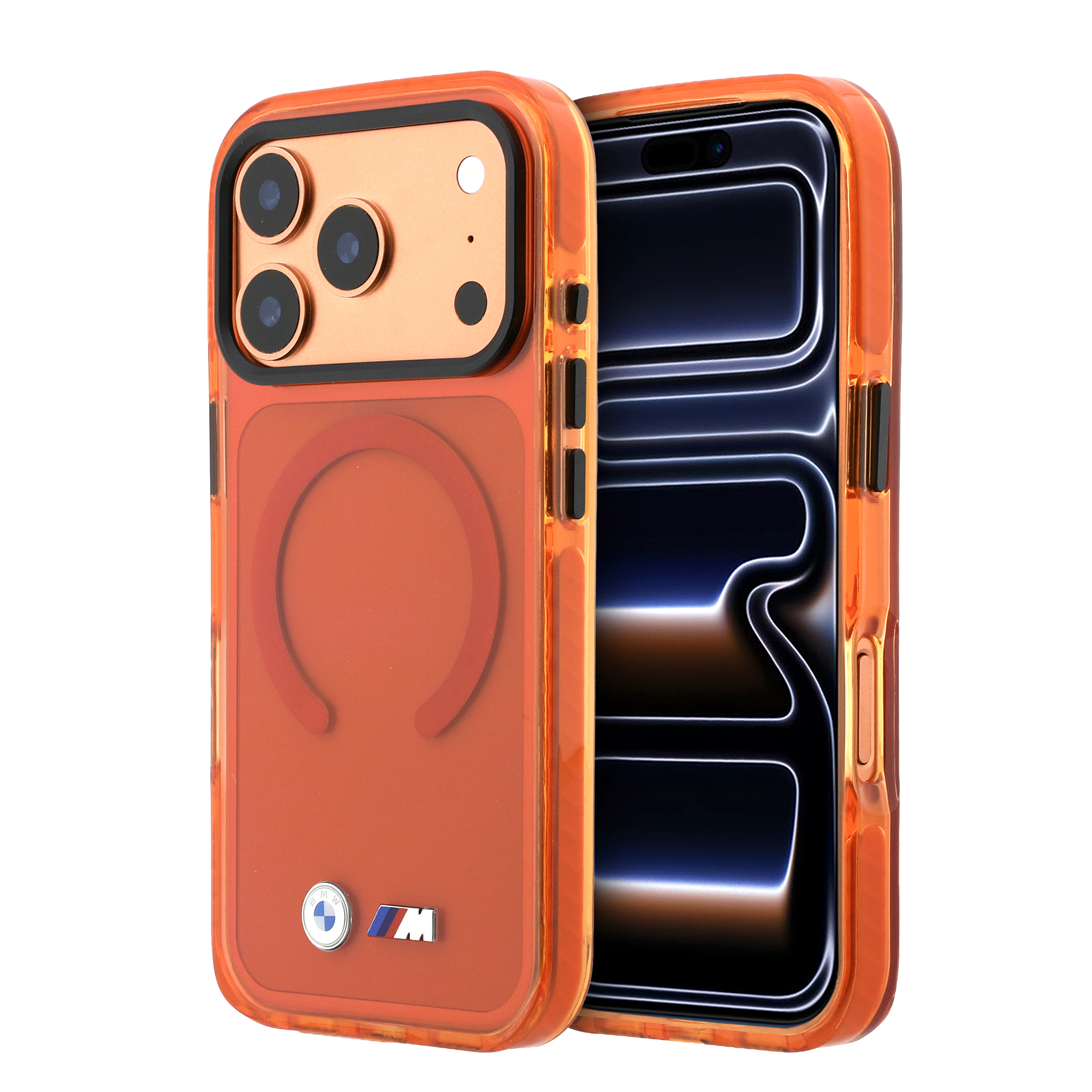 iPhone 17 Pro - BMW Shockproof IML Metal Logos Orange - 2